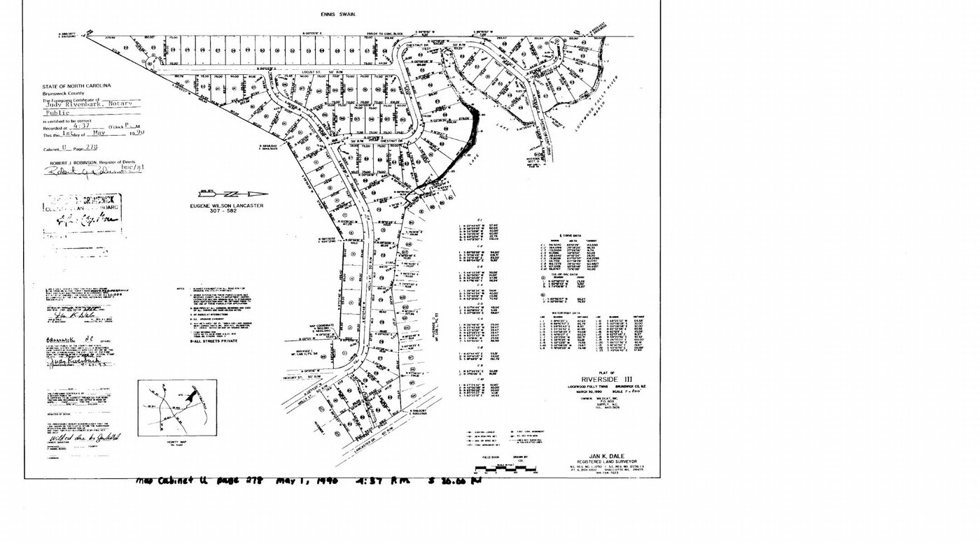 Preview of the recorded Riverside Section III plat map